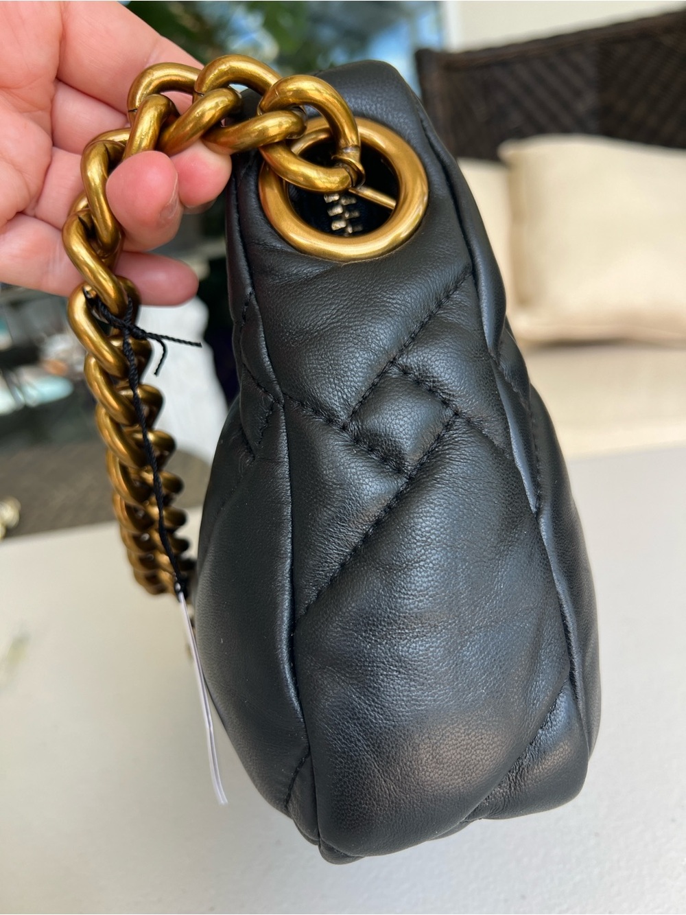 Kurt Geiger Kensington Small Quilted Hobo on Chain Black NWT - Picture 9 of 15